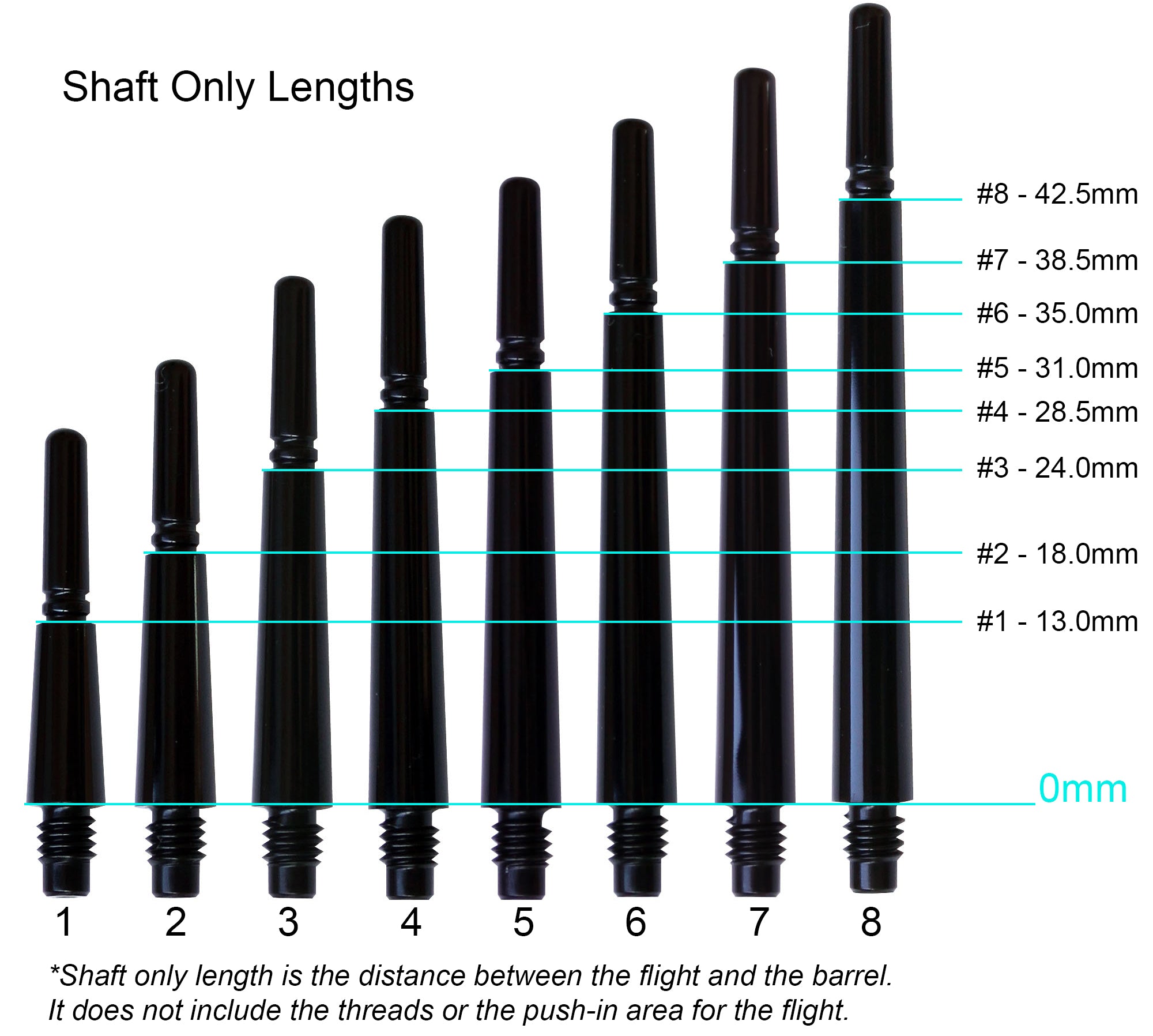 Fit Flight, Fit Flight Gear Slim Spinning Dart Shafts - Super X-Short #1 (13.0mm) Clear