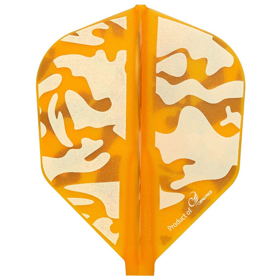 Fit Flight, Fit Flight Liquid Camo D Dart Flights - Shape Orange